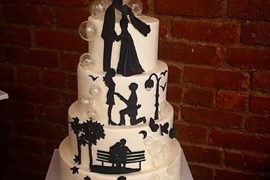 ombre sugar bubble wedding cake