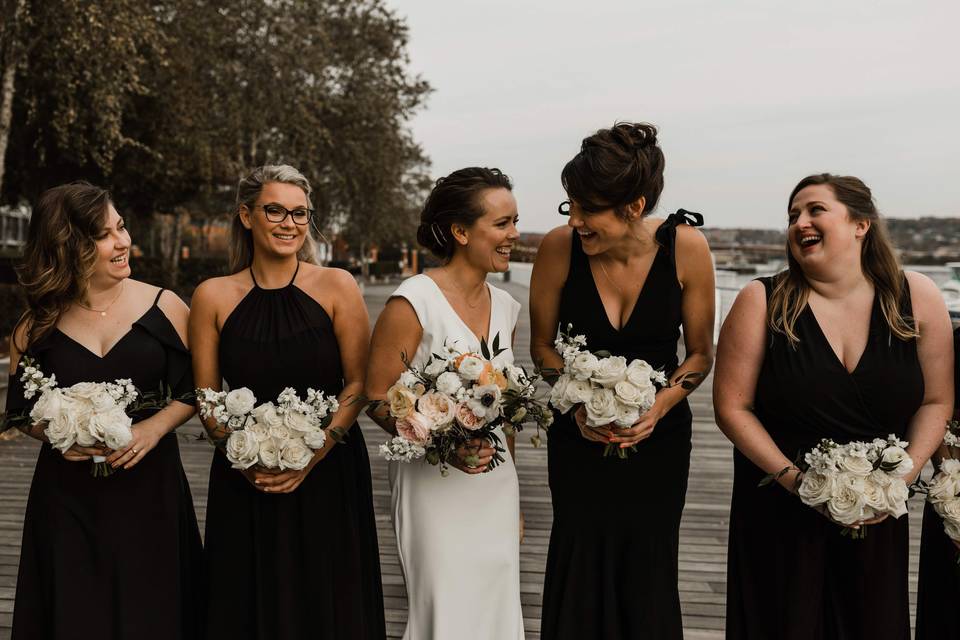 Modern district winery wedding