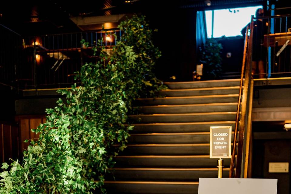 Staircase greenery install
