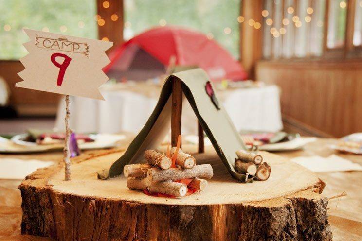 Camp themed wedding