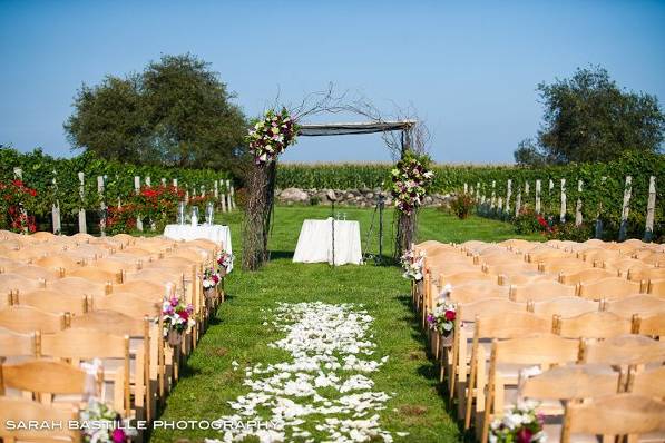 Outdoor wedding ceremony area