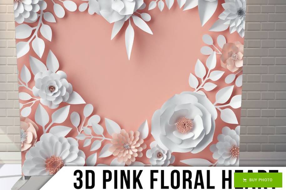 3D Pink floral