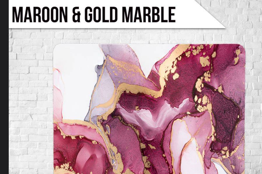 Maroon & Gold Marble