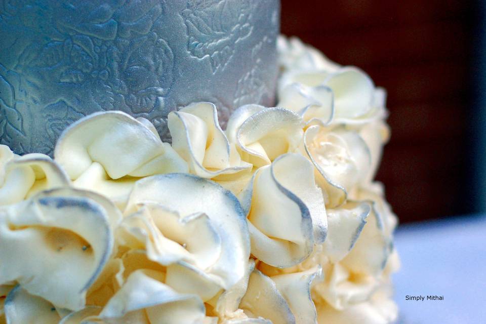 Close up of gum paste ruffles