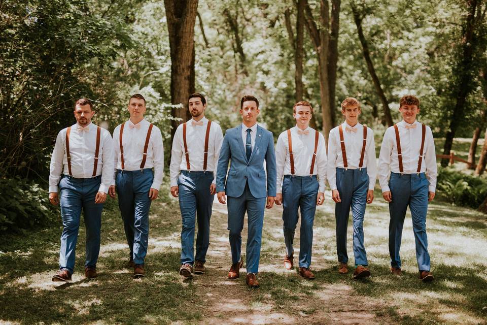 Groomsmen in the Forest