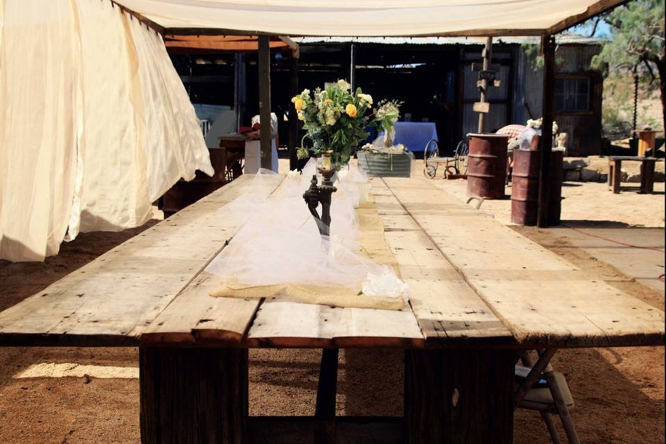 Rustic farmhouse table