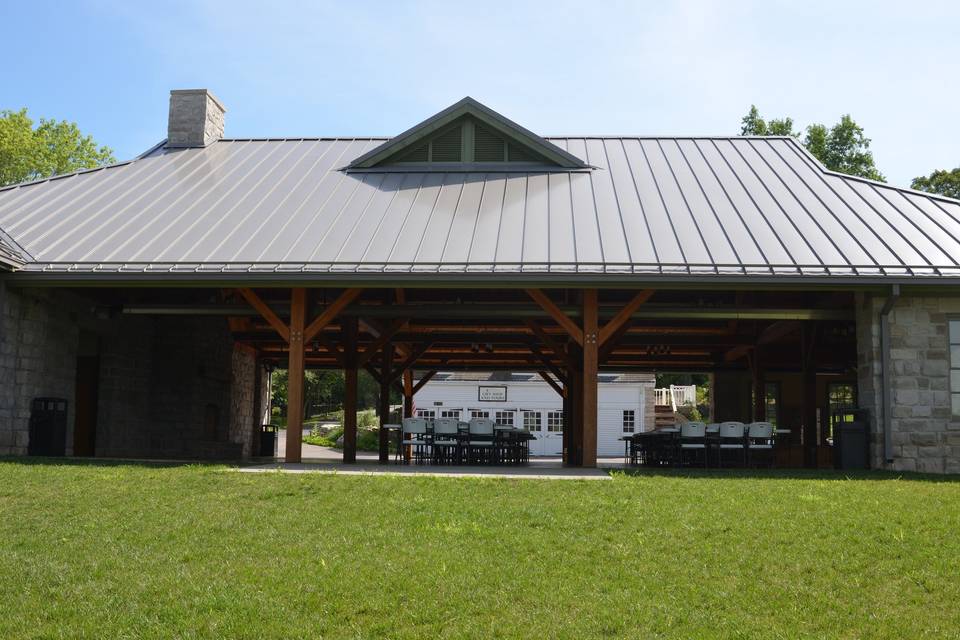 The new pavilion located at the Historic Daniel Boone Home at Lindenwood Park is more than 5,000-quare feet and the perfect place to host a wedding reception after being wed at the Old Peace Chapel also on park grounds.