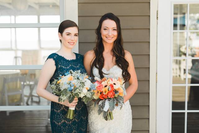 Bride with bridesmaid