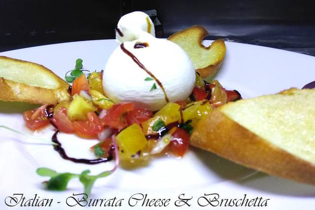 Burrata cheese & bruschetta