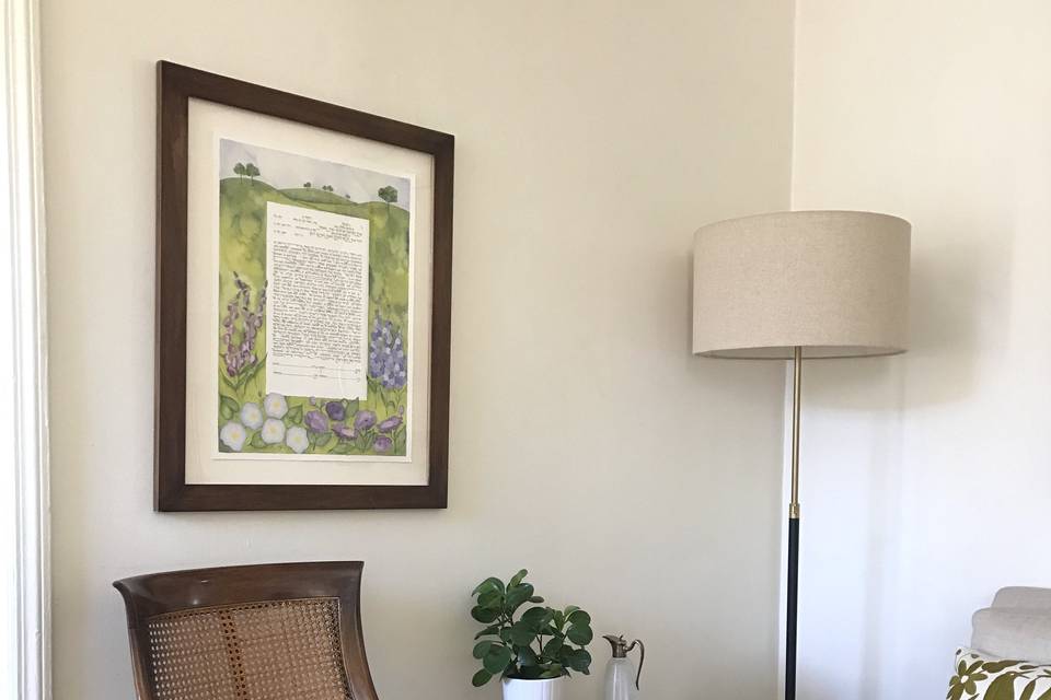 garden print framed