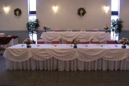 Wedding reception head tables