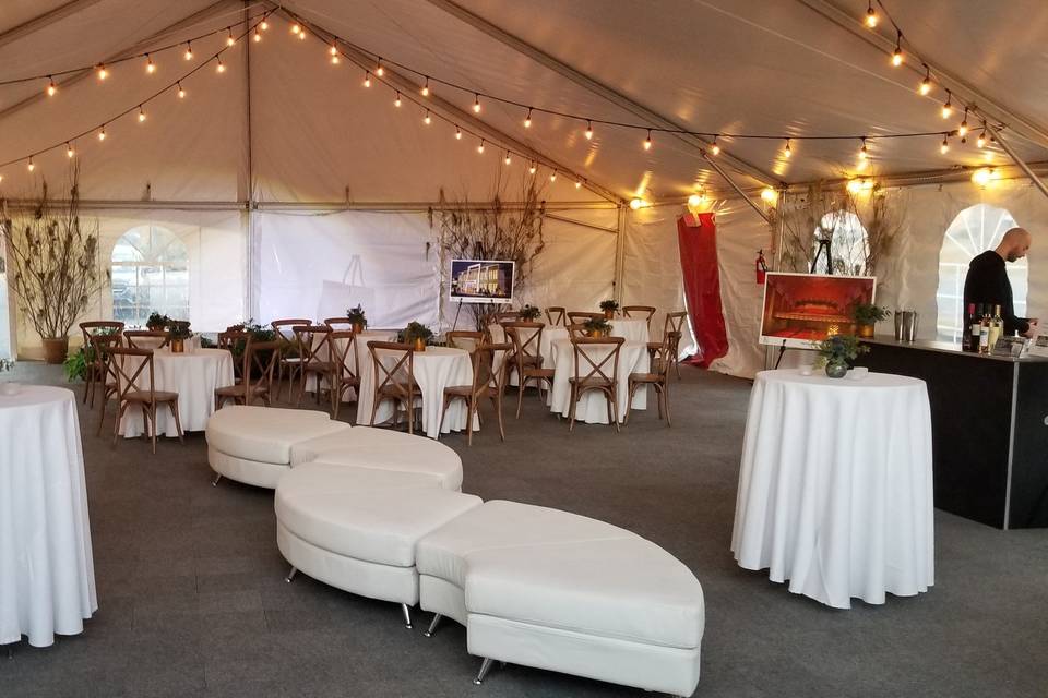 White leather event furniture