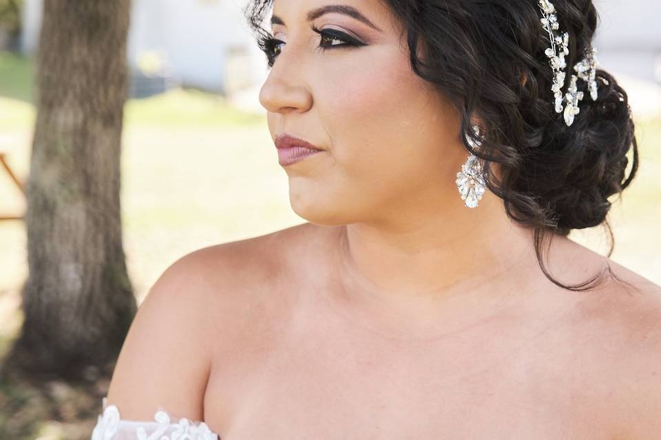 Wedding day hair and makeup
