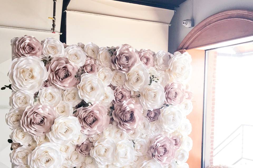 White & Pink Flower Wall