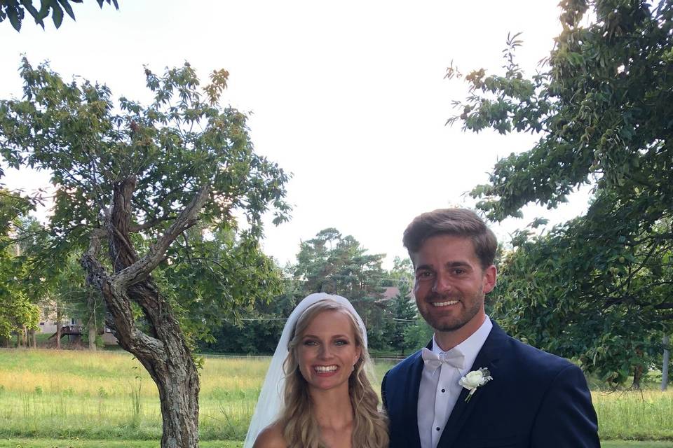 Couple photo in an open field