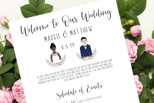 Wedding welcome sheet