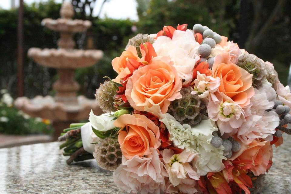 Orange and white bouquet