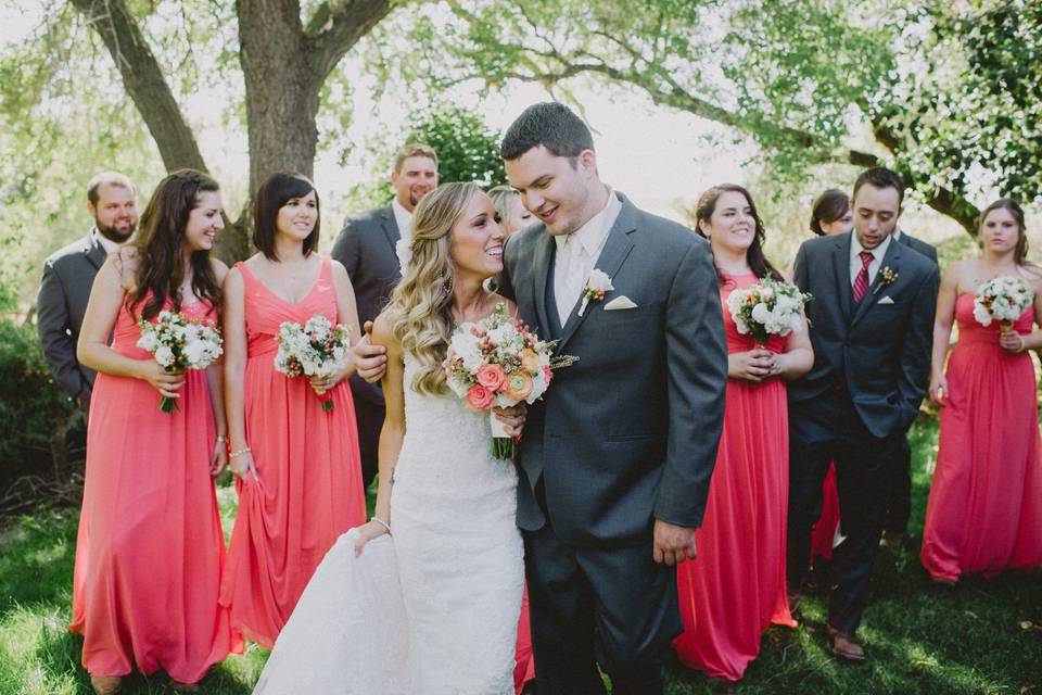 Newlyweds and their guests