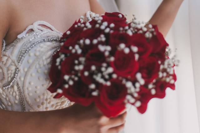 Bride and her bouquet