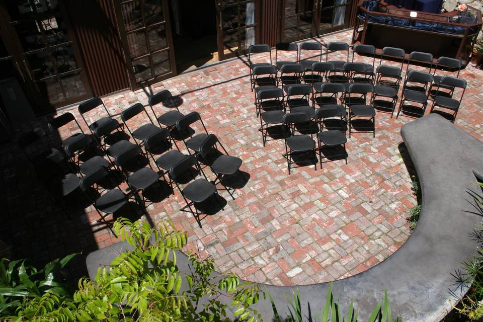 Ceremony Setup on the Patio