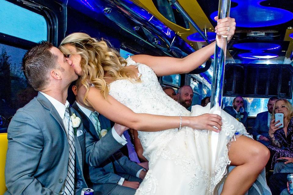 Fun on the party bus!