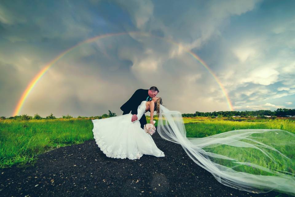 Double Rainbow wedding photo