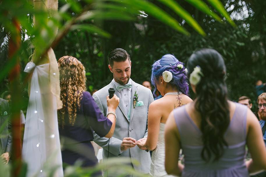 Exchanging their vows