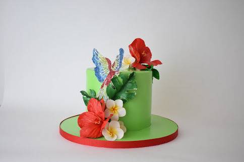 Green flower cake