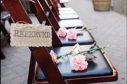 Roses on chairs