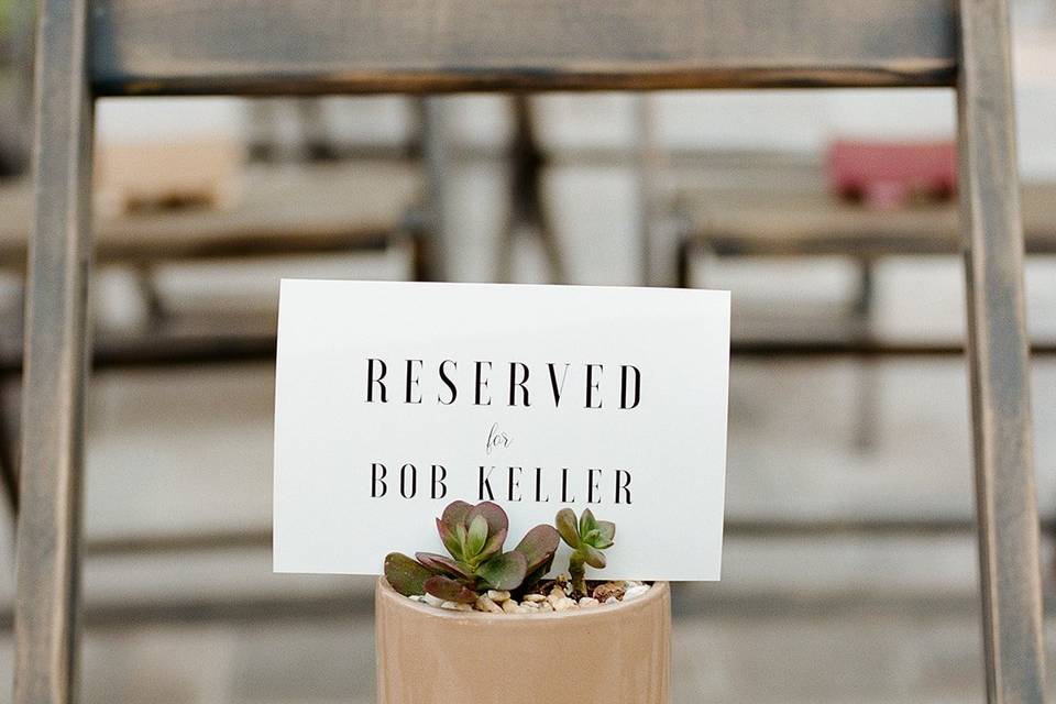 Reserved Ceremony Seating