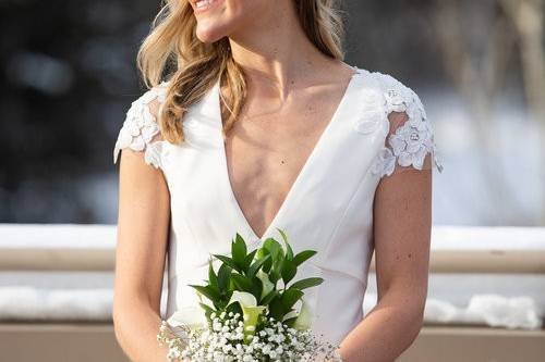 Bride and bouquet