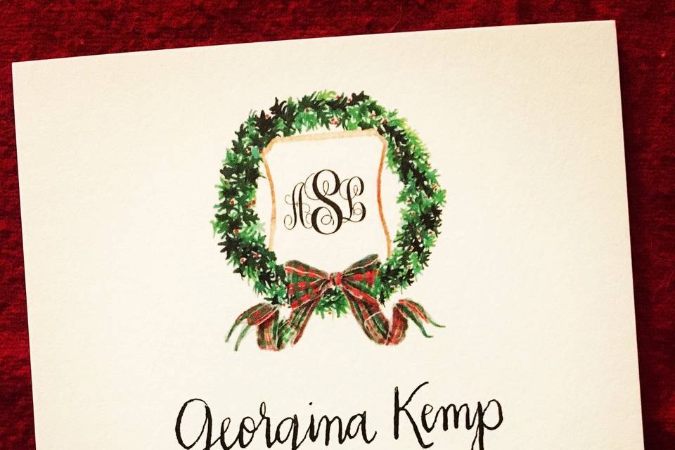 Holiday watercolor/calligraphy
