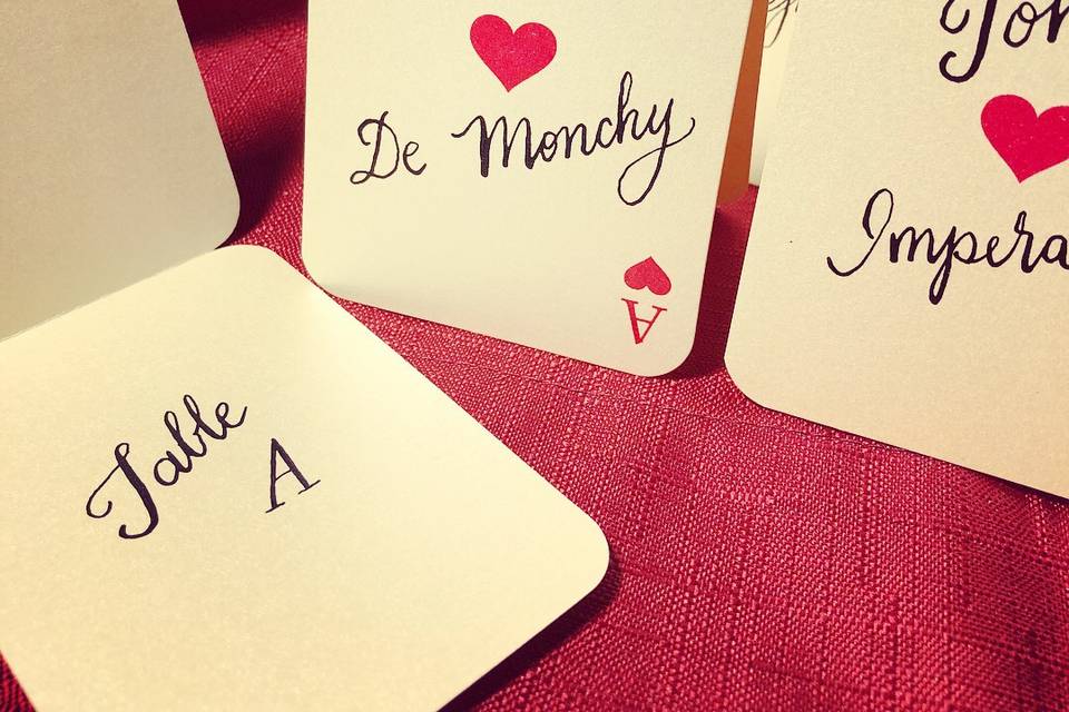 Playing card escort cards
