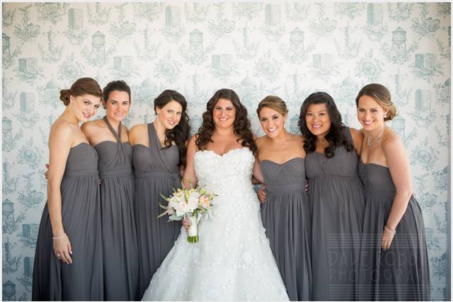 Bride with bridesmaids