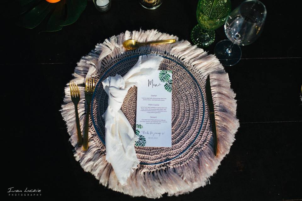 Macrame table setting