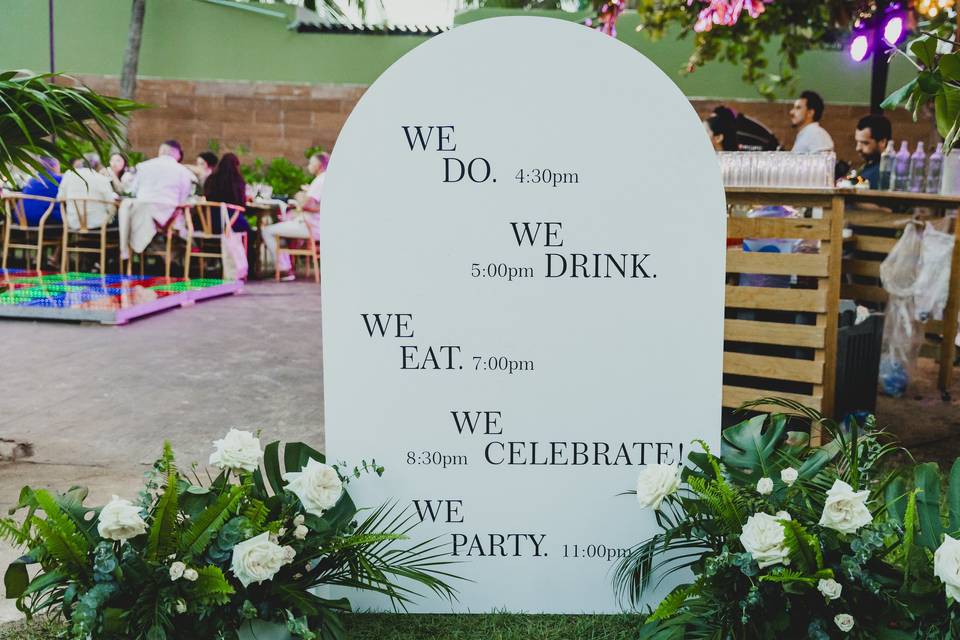 Wedding board Schedule