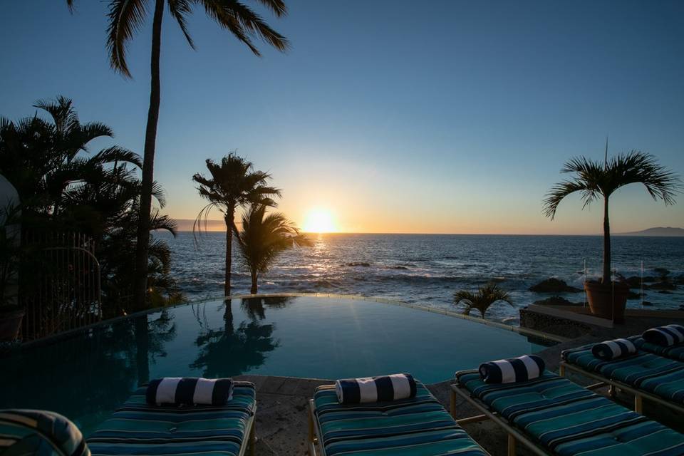 Pool and sunset