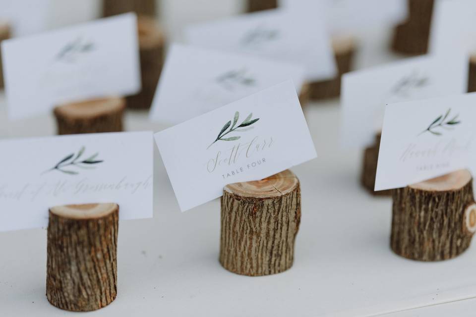 Table setup with centerpiece