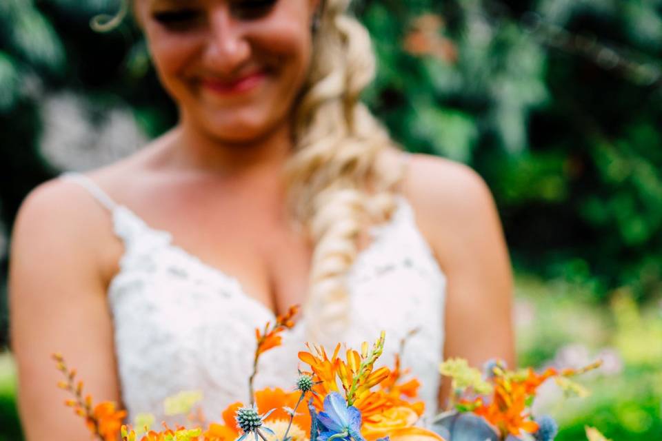 Bride holding her bouquet