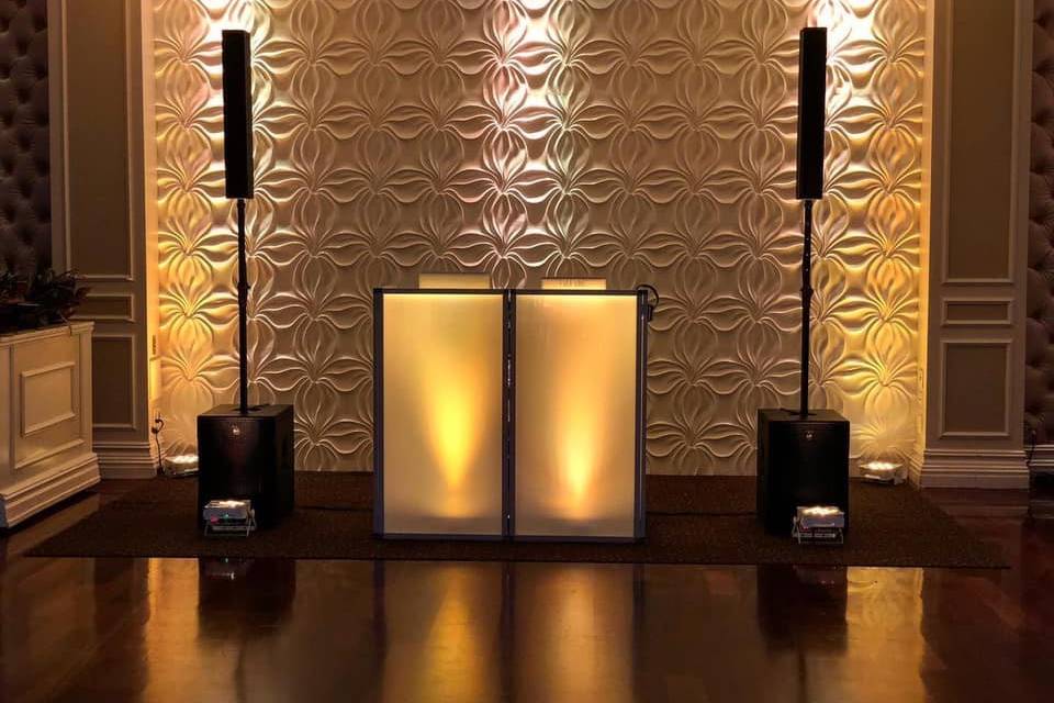 Sleek DJ booth setup