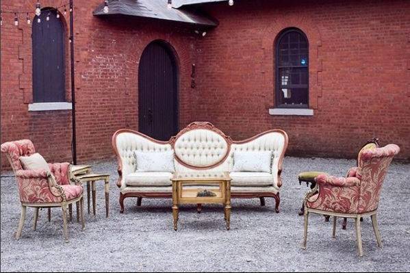 A lounge area at The Coach Barn at Shelburne Farms, Shelburne.
photo: Let's Pretend Catering