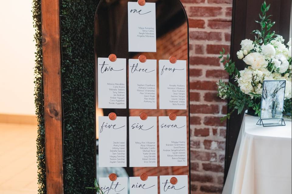 Seating Chart Florals