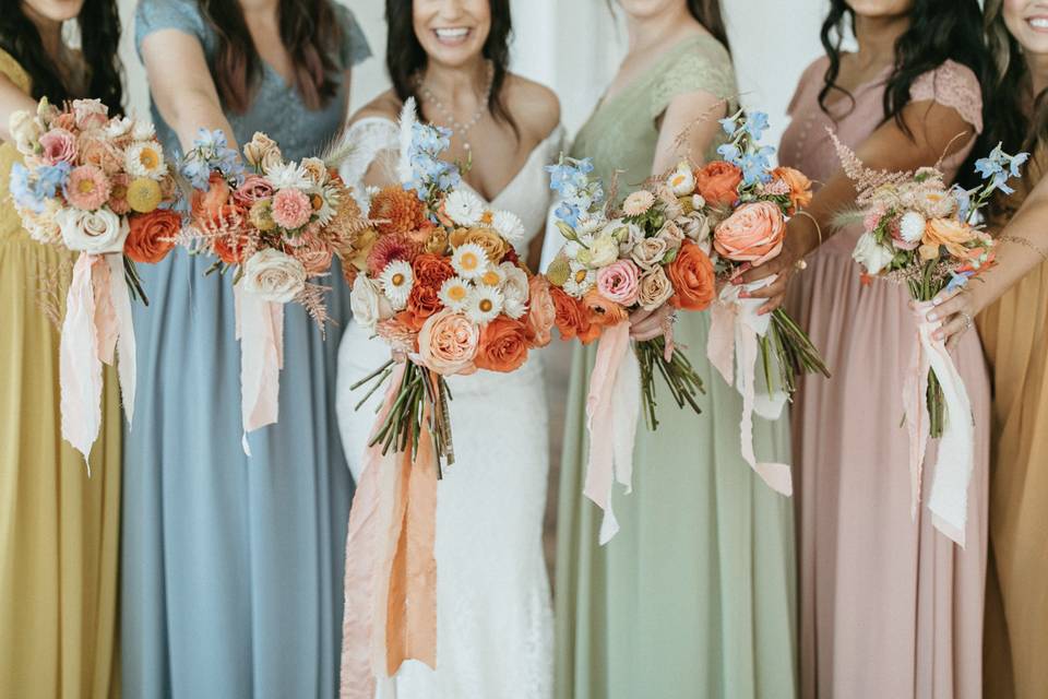 Bride + Bridesmaid Bouquets