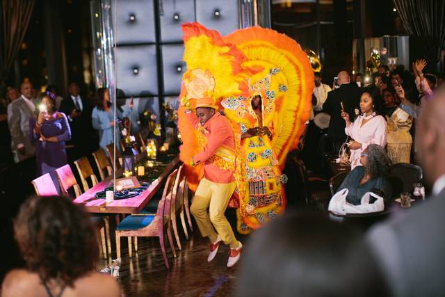 Red Flame Hunters Mardi Gras Indians