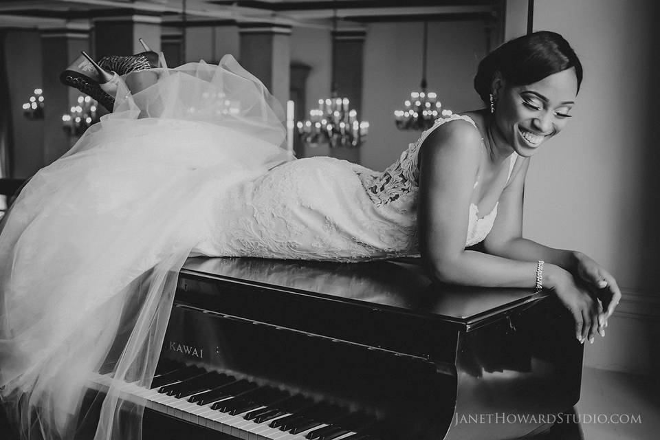 Bride on piano