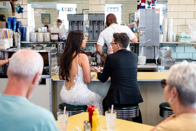 Couple's Portraits in Diner