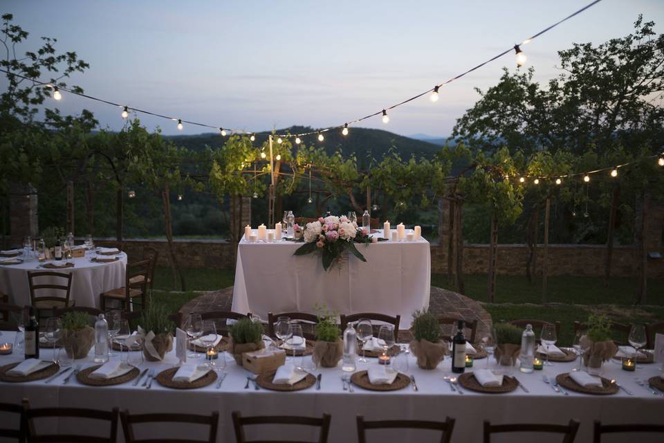 An outdoor reception