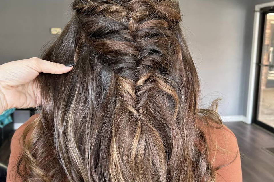 Fishtail wedding hair