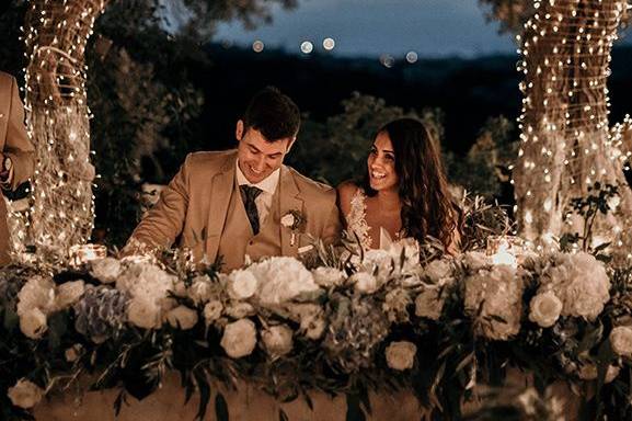 Romantic wedding lighting