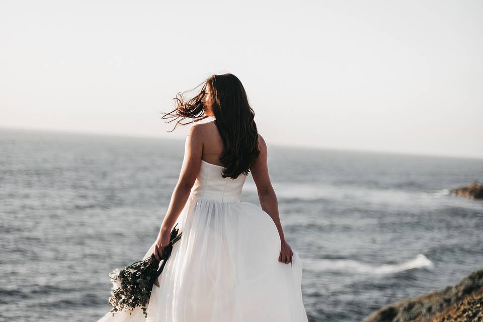 Bride by the cliffs